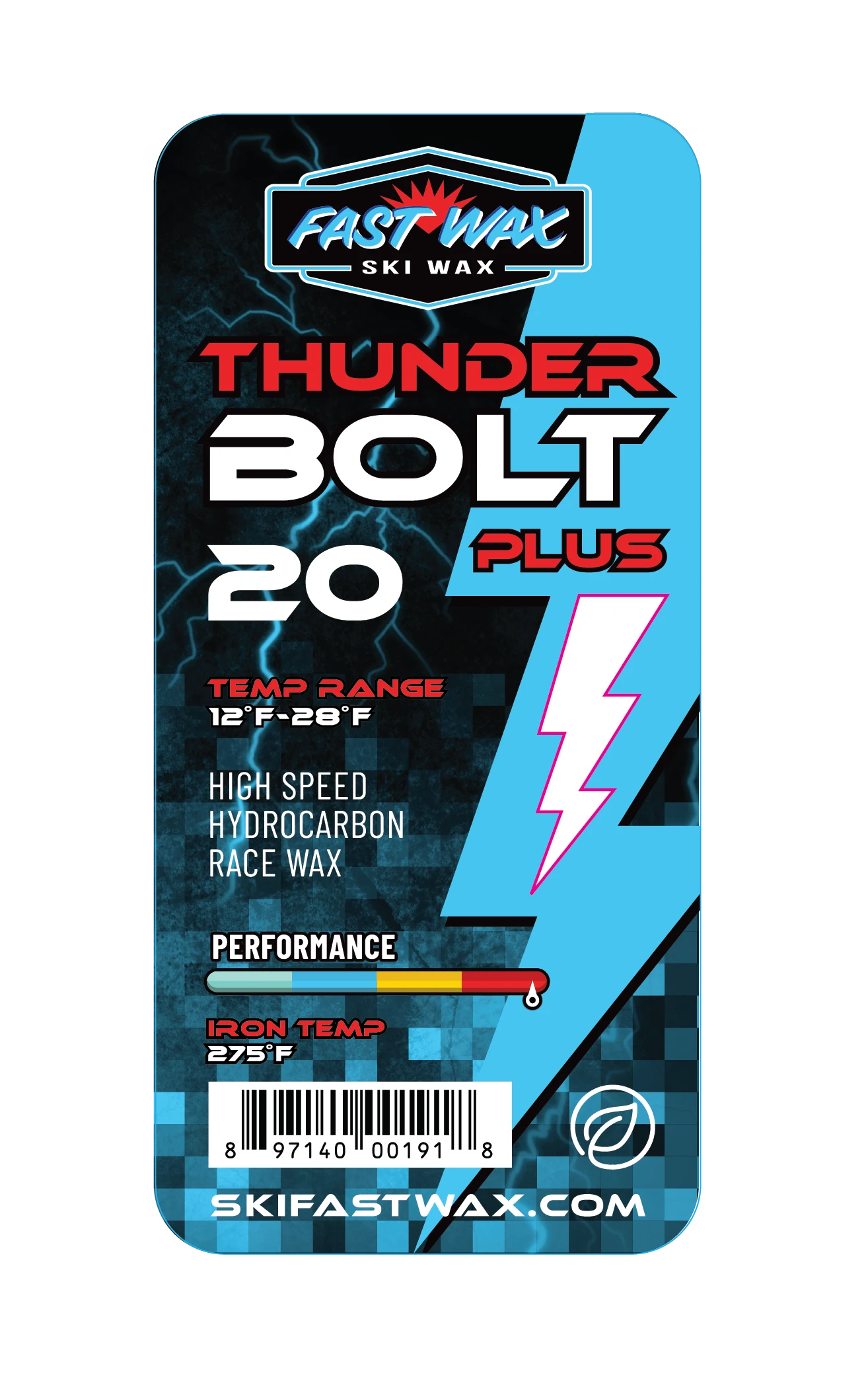 Fast Wax Thunderbolt 20+ Race Wax - 80g