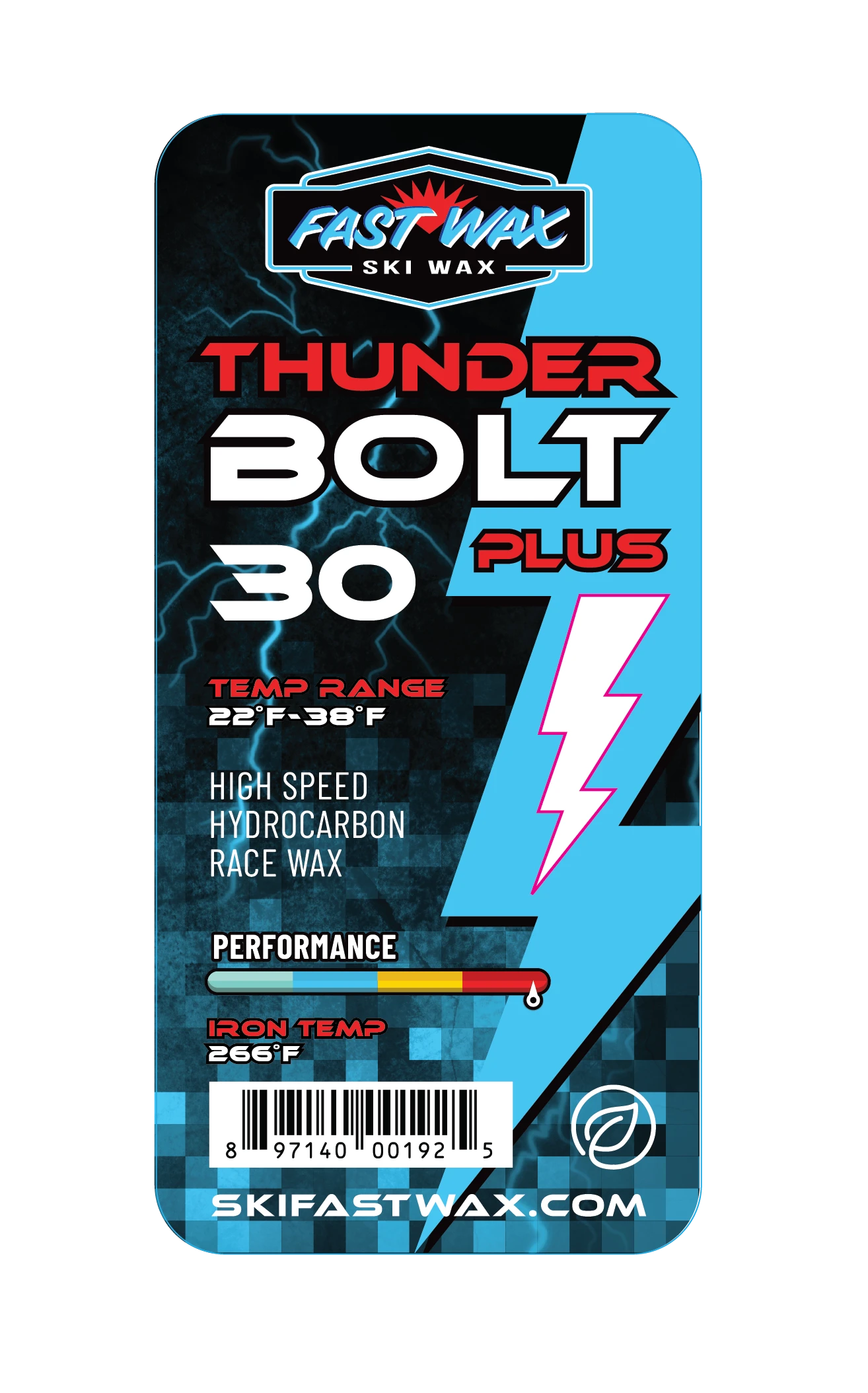 Fast Wax Thunderbolt 30+ Race Wax - 80g