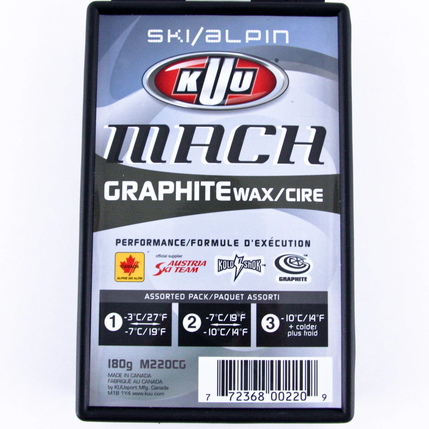180g Kuu Mach Graphite Wax | 3 Combi Moist Universal Cold