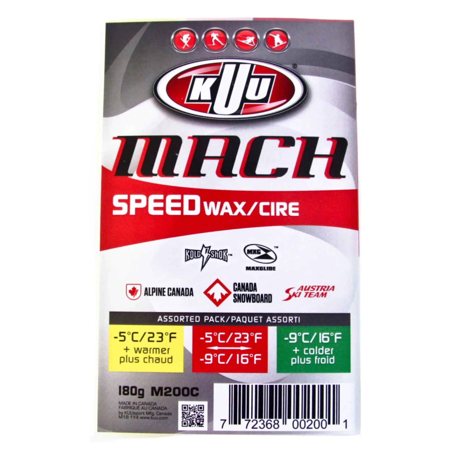 180g Kuu Mach Speed Wax | 3 Pack Combi Moist Universal Cold | Fluoro Free