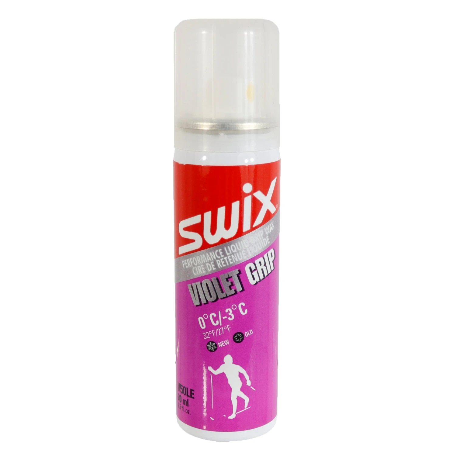 Swix Violet Grip - Spray On Performance Liquid Nordic Grip Wax - 70ml, 27°F To 32°F, V50LE