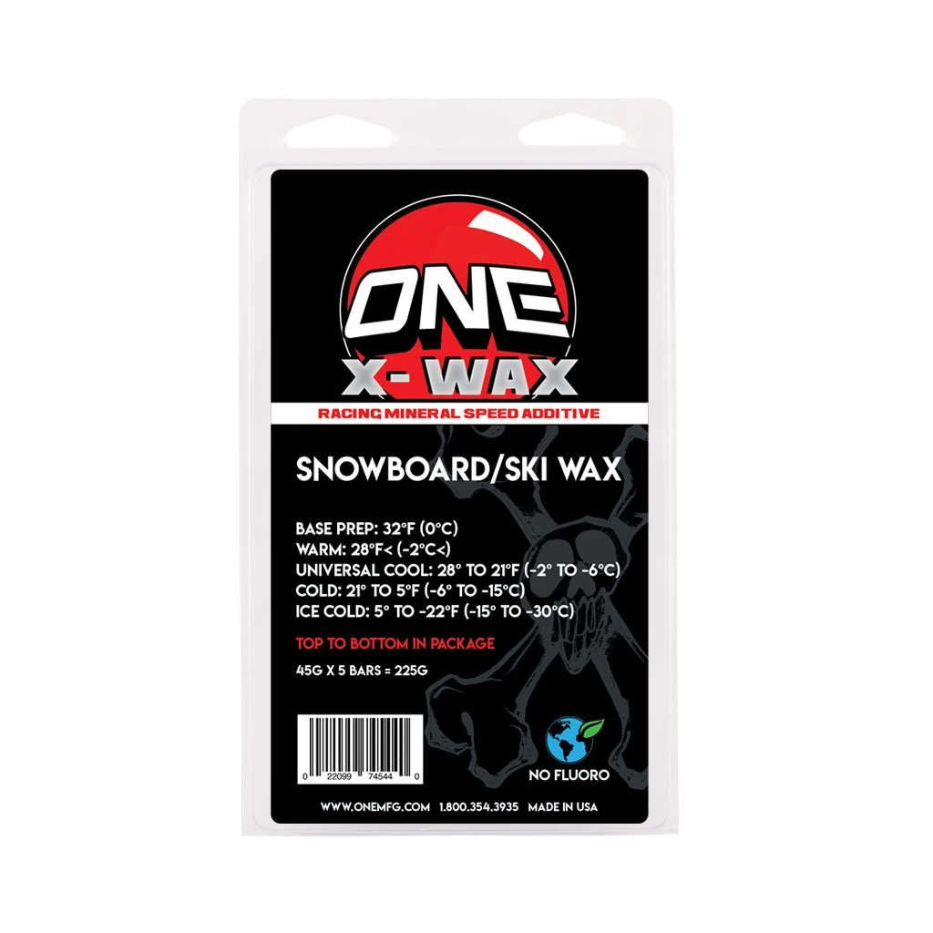 One MFG X-Wax Snowboard And Ski Wax Mineral Formula 225G 5-Pack