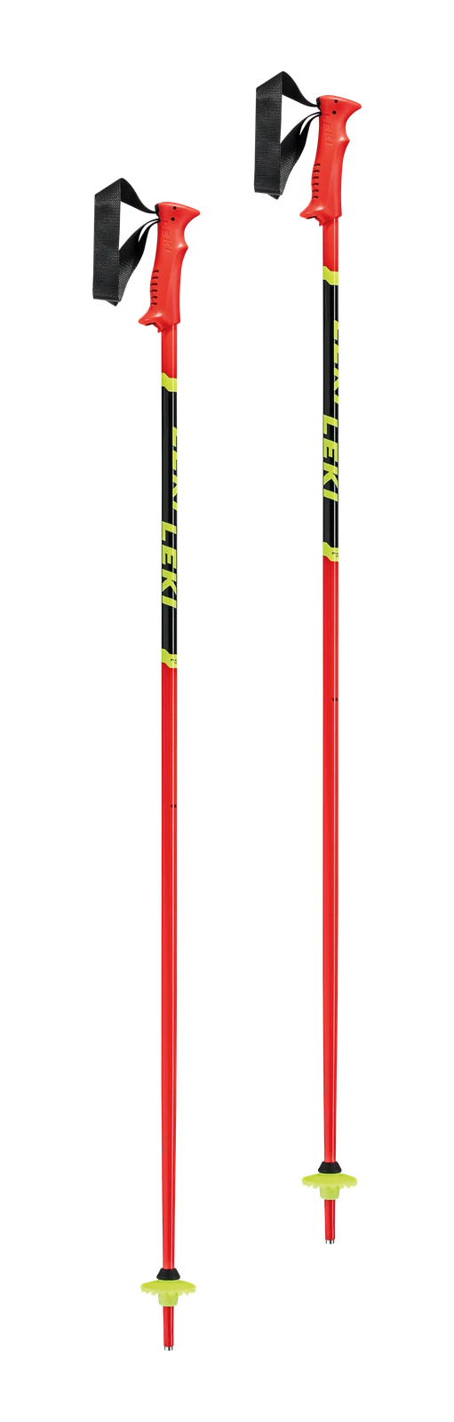 Leki Racing Kids Ski Poles Red Yellow & Black - DISCONTINUED