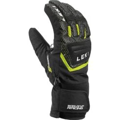 Leki Worldcup S Junior Alpine Ski Gloves Black-Ice Lemon