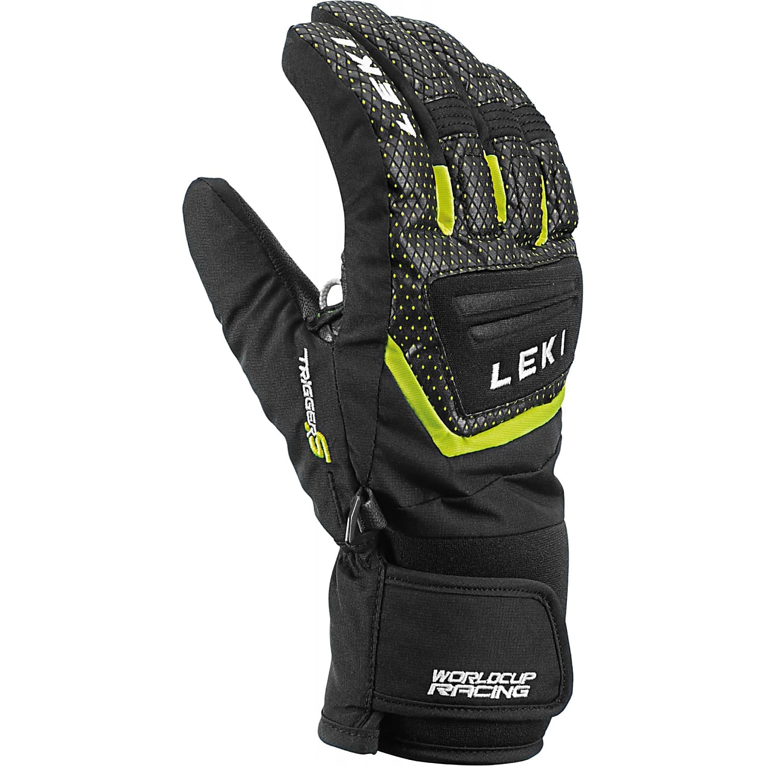 Leki Worldcup S Junior Alpine Ski Gloves Black-Ice Lemon
